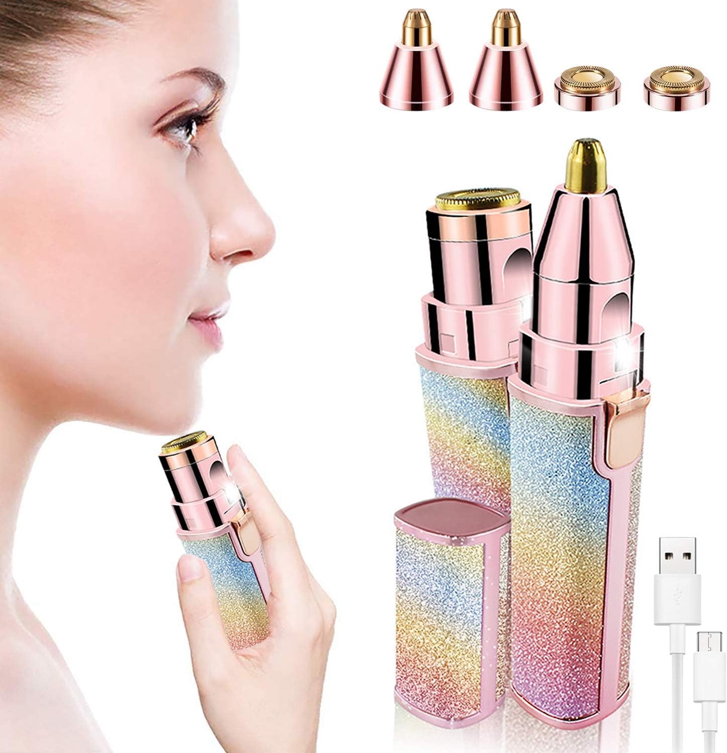 2 In 1 Rechargeable Eyebrow Trimmer & Facial Hair Removal