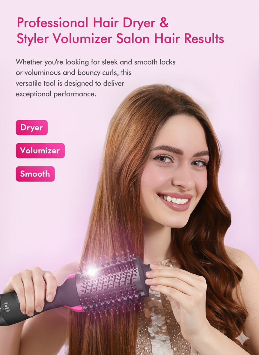 One Step Blow Hair Dryer and Volumizer Brush