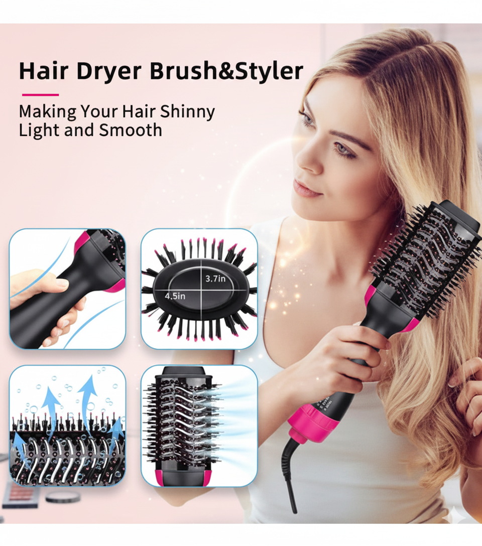 One Step Blow Hair Dryer and Volumizer Brush